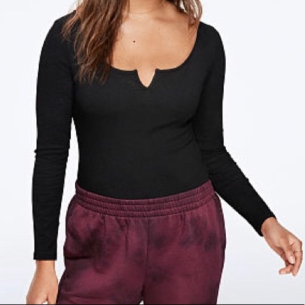 PINK Victoria's Secret Long Sleeve Bodysuit